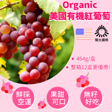美國空運有機紅無籽葡萄【一盒免運．團購最...