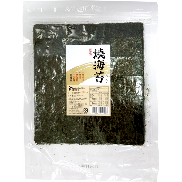 原味全張燒海苔(12片/包)【不加油·不加鹽·不加醬油】